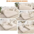 thumbnail image 4 of Qinaqin 78.8" 5-in-1 Modular Convertible Corduroy Floor Sofá Cama – Folding Sleeper con Pillow Armrest Backrest & cm de Alturaigh- Profundidadnsity Foam Breathable Micro-Stripe Tela –, 4 of 7