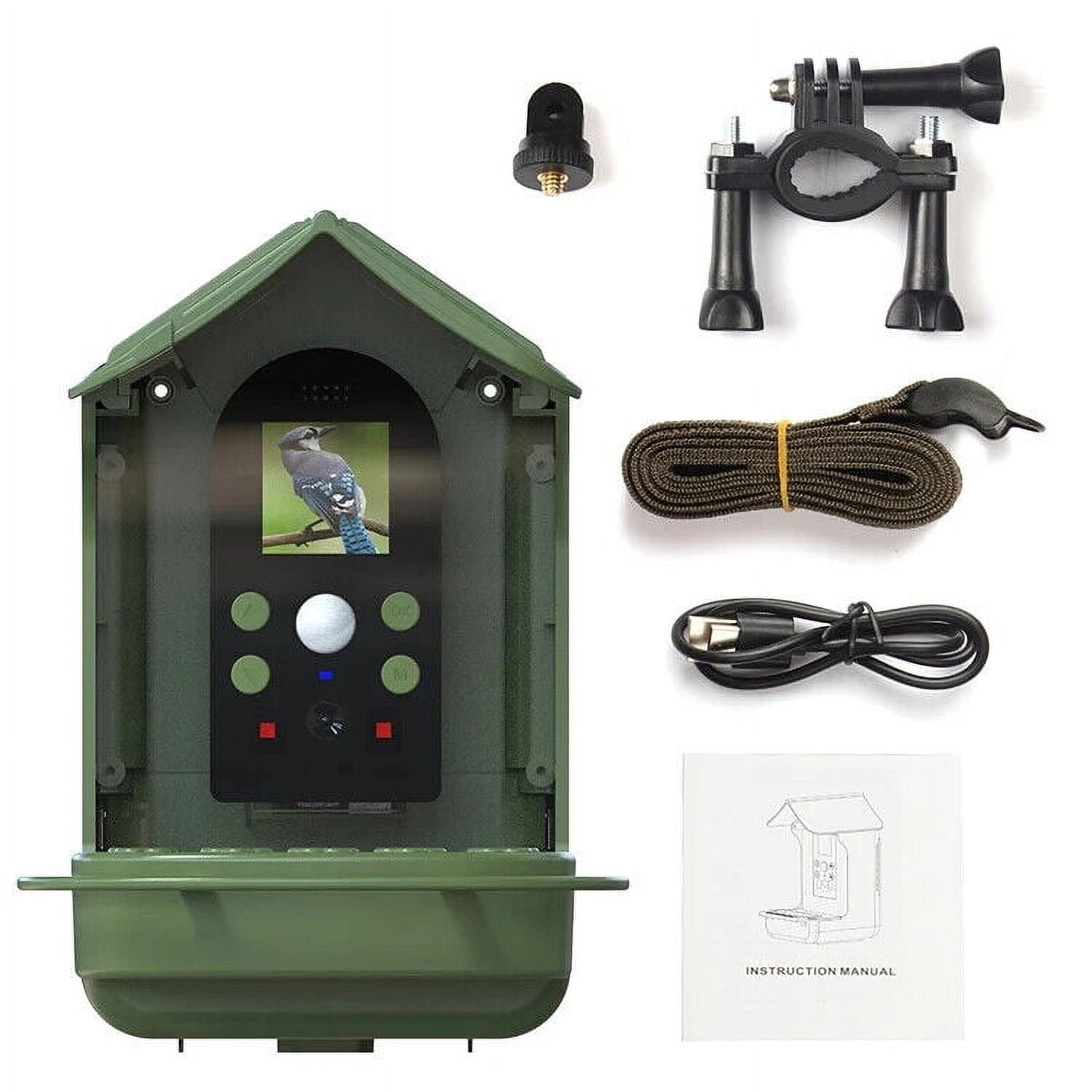 Dash ES-50W Smart Solar Bird Feeder with 1080p FHD Camera, Green