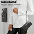 thumbnail image 5 of SaniMore for Samsung Galaxy S22 Case, Samsung Galaxy S22 Wallet Case for Women Men, PU Leather RFID Blocking Wristlet Zipper Shoulder Strap Cover with Card Holder Kickstand, Black, 5 of 10