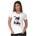 thumbnail image 4 of Smile its Friday Weekend Vibes Happy Womens Fitted Plus Size Graphic Tee Brisco Brands 3X, 4 of 5