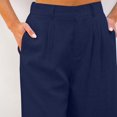 thumbnail image 4 of JJHGVB Linen Shorts for Women Beach Shorts with Pockets Beach Vacation Clothes Womens Linen Shorts Pure Color Shorts Wide Leg Shorts for Women Below the Knee Women Linen Shorts Lounge Shorts Blue L, 4 of 8