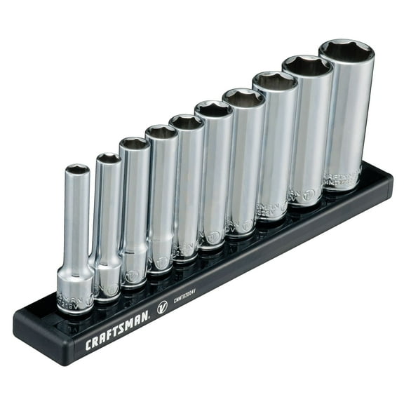 CRAFTSMAN V-SERIES Socket Set, Deep SAE, 1/4 Inch Drive, 10 Piece (CMMT17315V)