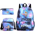 thumbnail image 1 of 3pcs Disney Dumbo Teenager Students Backpacks Schoolbags Pencil Case Shoulder Bags Boys Girls School Bags Sets, 1 of 4