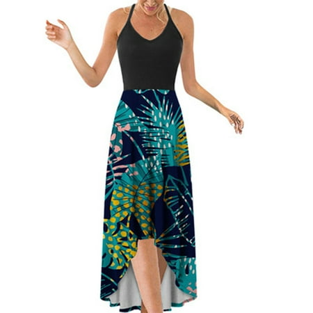 

Black Dresses for Women Plus Size Dress for Women Fashion Women Cold Shoulder Summer Casual Print Loose Fit Sleeveless Vest Dress Summer Savings Dress Pants Women Formal Dresses for Women Green S