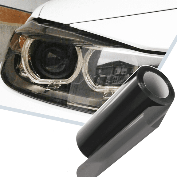 48"x12" Light Black Headlight Taillamp Transparent Side Marker Lights Vinyl Protection Wrap Film