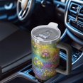 thumbnail image 6 of 40oz Pioneer Flower Floral Print Pattern Insulated Tumbler with Handle, BPA-Free Leak Proof Lid and Straws, Double Wall Vacuum, Hot 12h/Cold 34h, 6 of 6