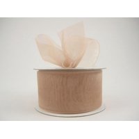 Ribbon Bazaar Sheer Organza 1-1/2 inch Champagne 100 yards 100% Nylon Ribbon