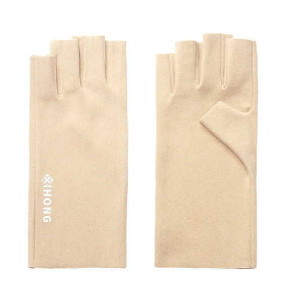 Toolix Safety Gloves Women'S Gloves Thin German Velvet Self Heating Leak Finger Office Warm Student Half Finger Manicure Gloves
