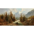 thumbnail image 2 of Josef Thoma 14x9 Gold Ornate Wood Frame and Double Matted Museum Art Print Titled - Scene of the Engadine, 2 of 4