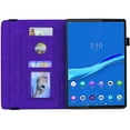 thumbnail image 5 of SaniMore Wallet Case for Lenovo Tab M10 10.1 inch 3rd Generation TB-328F, PU Leather Embossed Sunflower Shockproof TPU Shell Card/Pen Holder Hand Rope Anti-slip Kickstand Tablet Cover, Purple, 5 of 12