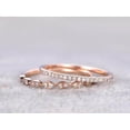 thumbnail image 3 of 0.50 Carat 2 pcs Stacking Curved Design art deco wedding band anniversary Ring Silver 18k Rose Gold Plating set, 3 of 8