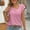 Pinks, variant on Women’s Tops Dressy Casual Cap Sleeve Asymmetrical Neck T-Shirt Summer Fashion Business Work Shirts ,Black,XXL