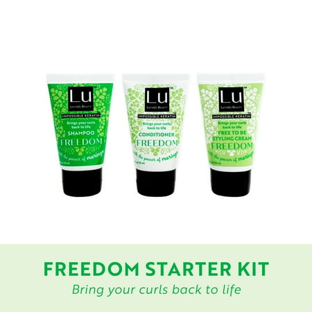 Lu LatinUs Beauty Freedom Curl Enhancing Travel Size Starter Kit Shampoo Conditioner Leave-in Cream for Curly Hair Types 1 oz