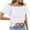 White A, variant on Horkkom Womens Summer Tops Short Sleeve Off The Shoulder Tops Solid Color Casual Ruched Tops M, Gifts for Women