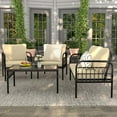 thumbnail image 3 of Costway 4 PCS Patio Furniture Set Outdoor Wicker Conversation Bistro Set with Soft Cushions, 3 of 10