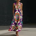 thumbnail image 2 of Stamzod Women's 2026 Summer Casual Maxi Dress Sleeveless Boho Floral Long Dresses Flowy Sundresses with Pockets Multicolor P L, 2 of 8