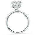 thumbnail image 3 of Bow Jewelry 2 Ct Princess Cut Moissanite Engagement Rings - Stunning Twisted Crisscross Pattern with Solitaire and Accent Stones - 4 Prong Setting - 14K White Gold Plated Rings, 3 of 3