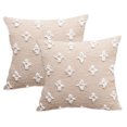 thumbnail image 1 of Apuakthei Juego de 2 fundas de almohada decorativas, funda de almohada de jacquard rómbico, funda de cojín cuadrada suave. -18''x18'' Beige, 1 of 6