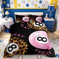 thumbnail image 2 of meiyoeat Vintage Billiards Queen Comforter Set 3 Pieces,Leopard Print Billiards Comforter Sets Queen,Pink Brown Black,Black Reversible,1 Comforter and 2 Pillowcases, 2 of 6