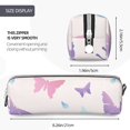 thumbnail image 5 of XMXT Leather Pencil Case, Fantasy Pink Butterfly Print Large Capacity Pencil Pouch for Student Teens Women, 5 of 9