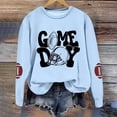 thumbnail image 2 of WEIWEN Game Day Sweatshirt Women Oversized Football Sweatshirts for Women Fall Sweaters Crewneck Long Sleeve Baseball Mama Shirt Women's Clothing Sky Blue, XL, 2 of 5
