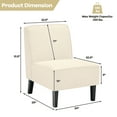 thumbnail image 3 of Costway Modern Armless Accent Chair Fabric Single Sofa withRubber Wood Legs Beige, 3 of 10