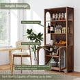 thumbnail image 4 of Weselon 70" Tall 5 Shelf Bookcase with Door and Shelves, Freestanding Storage Cabinet with Arched Acrylic Door for Living Room Office Storage, Floor Standing Bookshelves, Walnut, 4 of 6
