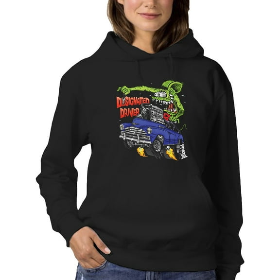 Rat Fink Designated Driver Hoodie Women -T-Line Designs, Female Large