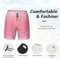 thumbnail image 3 of Yiaed Sparkly Pink Glitter Print Mens Swim Trunks Bathing Suit Compression Liner Beach Swim Shorts Swimwear Quick Dry Zipper Pocket No-Chafing Board Short-, 3 of 6