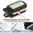 thumbnail image 2 of Jinsinto LED Work Light Camping Light Rechargeable LED Spotlight Rechargeable Work Light Lamp Workshop COB Torch Flashlight with Magnetic Base for Garage, Camping, Emergency, etc, 2 of 5