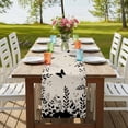 thumbnail image 4 of Table Runners 48 Inches Long Dress Scarves, Spring Botanical Farmhouse Kitchen/Dining Table Runner, Short Coffee Tablerunners, Black Eucalyptus Butterfly Rustic 13x48 Inch, 4 of 9