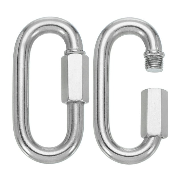 Uxcell M12 1.6" 304 Stainless Steel Quick Link Chain Connector, D Ring Chain Hooks 2497 LBS Capacity 2 Pcs
