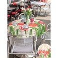 thumbnail image 5 of Outdoor Tablecloth with Umbrella Hole for Patio/Picnic/Party/Camping, Pink Tulip Waterproof Table Cloth Round Cover Washable, Spring Floral Summer Botanical Vintage (Dia 60"), 5 of 9