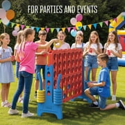 Realplay Jumbo 4-in-a-Row Connect Game – 4ft. Giant Indoor/Outdoor Yard Game with 42 Rings, Ages 6+