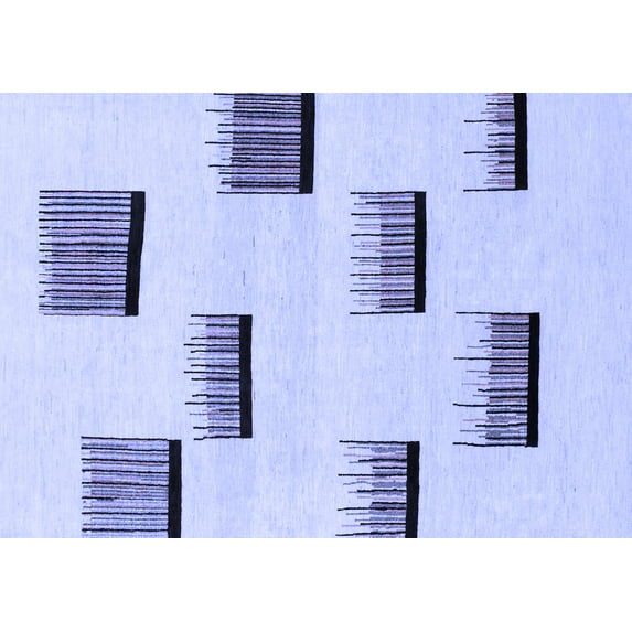Ahgly Company Machine Washable Indoor Rectangle Solid Blue Modern Area Rugs, 2' x 5'