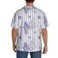 thumbnail image 5 of KLL Bouquet and Lavender Flowers Print Men's Shirt Short Sleeve Button Down Summer Cuba Beach Shirts- Large, 5 of 7