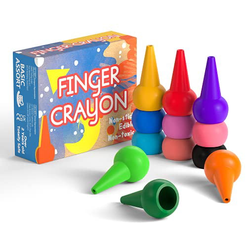 12pcs Non-toxic Kids Painting Crayon Safety Children Finger Crayon Baby Toy_ 