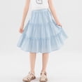 thumbnail image 5 of BFHHYA Girls Ruffle Midi Skirt Elastic Waist Tiered A-Line Skirts Summer Flowy Swing Skirts for Teens Girls Size 7-16 Years, 5 of 5