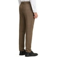 thumbnail image 3 of INSPIRE CHIC Men's Classic Plaid Dress Flat Front Checked Office Prom Trousers 36 Brown, 3 of 7