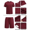 thumbnail image 6 of COOFANDY Men's 2 Pieces Cotton Linen Set Long Sleeve Henley Shirts Casual Beach Pants With Pockets Summer Yoga Outfits, 6 of 7