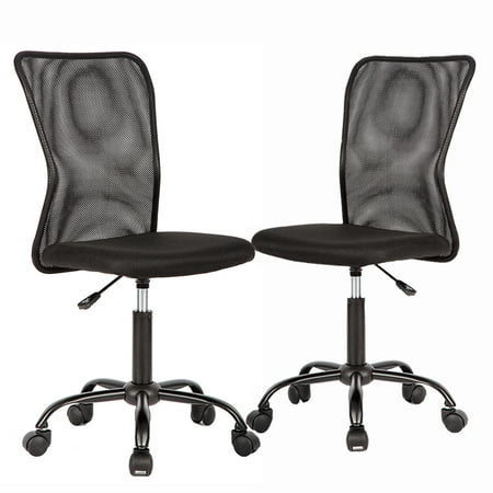 Set Of 2 Mesh Office Chair Computer Mid-Back Task Swivel Seat Ergonomic