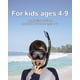 thumbnail image 5 of Reef Tourer Máscara y Snorkel de una Sola Ventana para Niños de 4 a 9 Años, Negro/azul Metalizado, 5 of 6