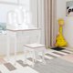 thumbnail image 5 of Tocador para niñas con espejo triple y luces ajustables, set de maquillaje infantil de madera con taburete y cajón, mesa de juego de roles para dormitorio o sala de juegos, blanco, 5 of 8