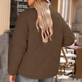 thumbnail image 5 of Women's Oversized Quilted Jackets Casual Fleece Long Sleeve Zip Front Coat with Pockets Botton Loose Fit Fall Winter Outwear Daily, 5 of 10