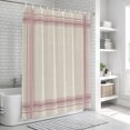 thumbnail image 6 of Rose Pink Grid Lines Bathroom Shower Curtains with 12 Hooks Polyester Waterproof Shower Curtain for Stalls and Bathtubs Boho Minimalist Stripes Texture Beige Decorative Bathroom Curtain 36x72 Inches, 6 of 9