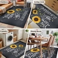thumbnail image 6 of Rectangle Area Rug 3x5ft,You Are My Sunshine on Black Washable Carpet Non-Slip Runner Accent Rugs Indoor Floor Mat for Bedroom Living Room Decor,Farm Sunflowers Bees, 6 of 9