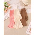 thumbnail image 4 of Toddler Girls Clothes Girls Pants Kids 3-Pack Casual Pants Toddler Solid Color Bell-bottomed Pants for Girls 1T 2T 3T 4T 5T Apricot Pink Brown, 4 of 6