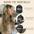 thumbnail image 6 of Clip in Long Wavy Synthetic Hair Extension 24 Inch Mixed Brown & Blonde 4PCS Thick Hairpieces Fiber Double Weft Hair for Women, 6 of 6