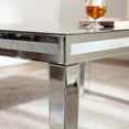thumbnail image 4 of FFZ Silver Coffee Tables For Living Room With Dazzling Crushed Crystal Border, Clear Glass Rectangle Center Mirrored Finished,Glam Modern Living Room Furniture, 4 of 5