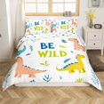 thumbnail image 1 of Erosebridal Literie Dinosaure Mignonne Format Grand, Literie Imprimée « Be Wild » Format Grand, Déco de Chambre Animaux Dessin Animé, Réversible 3 Pcs (Sans Couette), 1 of 7